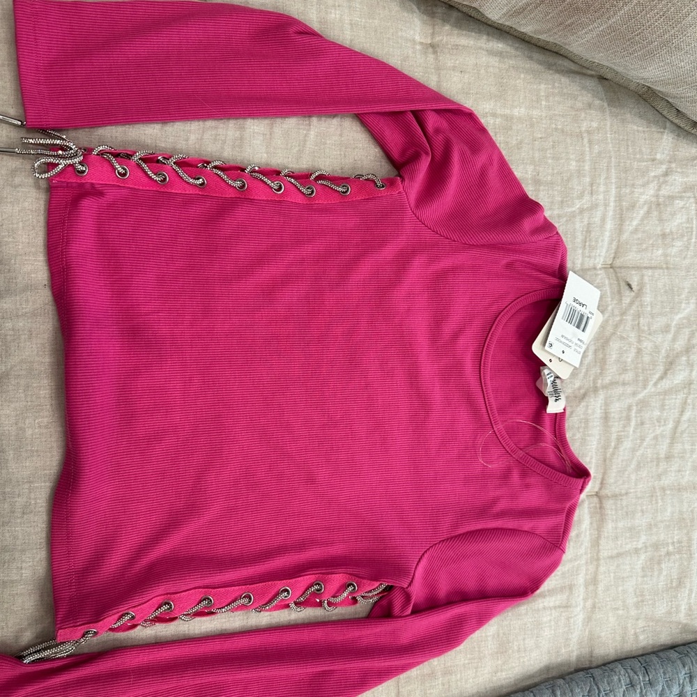 Girl’s Pink Lace-Up Top